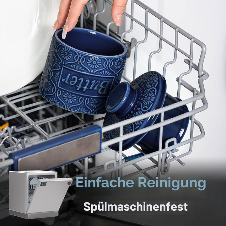 Keramik Butterdose, französische Butterdose, keramische butterglocke mit Deckel, butterdose wasserge