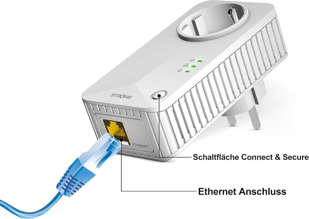 STRONG Powerline 600 Triple Pack | enthält 3 Powerline 600 Adapter | bis zu 600 Mbit/s |HomePlug AV