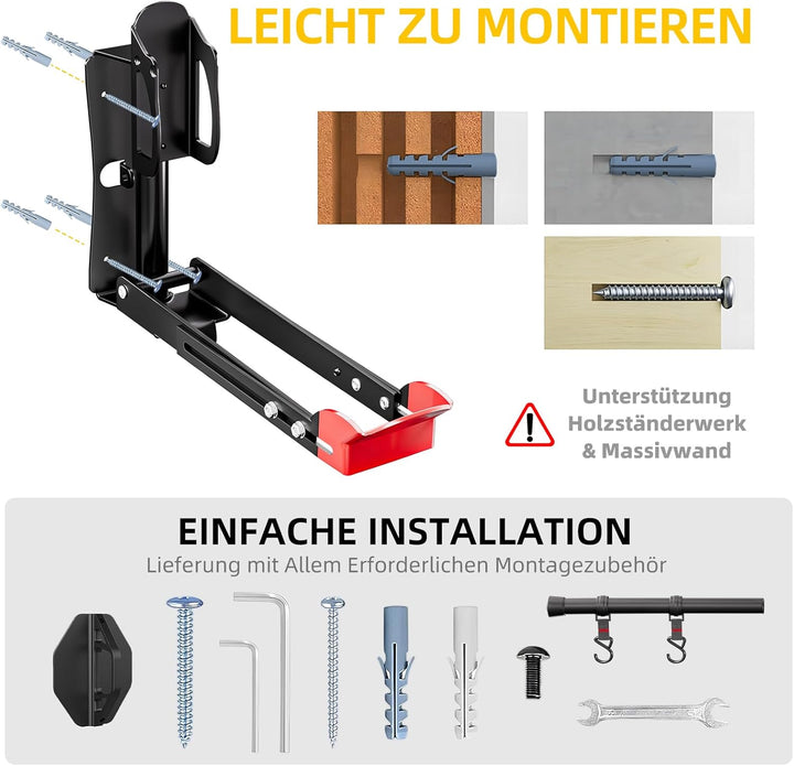 Fahrrad Wandhalterung, Wyxron Swivel Fahrradträger Wand 20-29“ Platzsparende Fahrradbügel 35kg Gewic