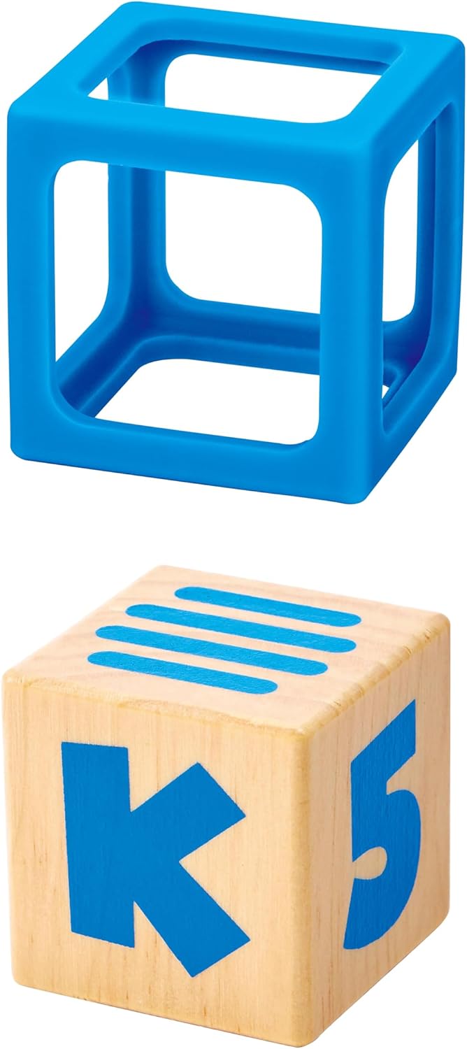 Hape ABC-Spielsteine, 10-teilig - Holzbaustein-Set, Stapeln und Sortieren, Bauklötze mit Buchstaben,