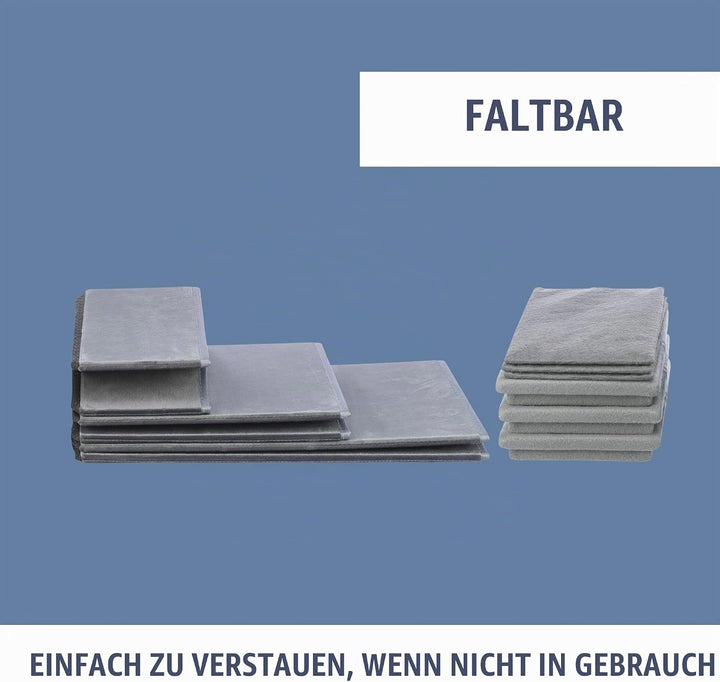 Trixie Velours Faltbare 3-stufige Haustiertreppe mit Stauraum, zusammenklappbar, Staufächer für Haus