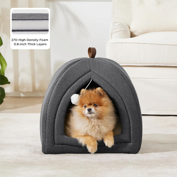 BEDSURE Katzenbett grosse Katzen Katzenhöhle- 44x44x44 cm Katzenhaus Indoor mit abnehmbarem Sherpa K