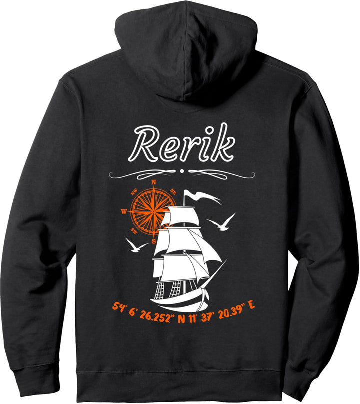 Rerik-Ostseebad-Segelschiff Kompassrose Ostsee Pullover Hoodie