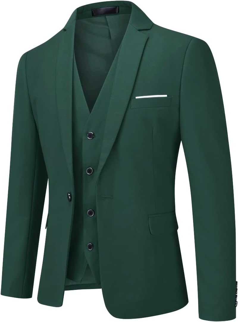 Allthemen Anzug Herren Slim Fit 3 Teilig Anzüge Modern Herrenanzug 3-Teilig Sakko Hose Weste für Bus