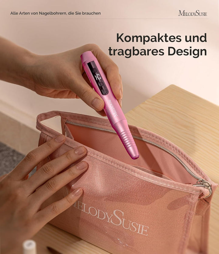 MelodySusie Kabellos Nagelfräser für Gelnägel, Elektrische Nagelfeile 25000 u/min, PC180G Profession