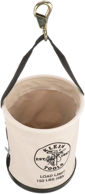 Klein Tools 5109SLR Canvas-Eimer, Allzweck-Werkzeugeimer mit Kunststoffboden mit Ablauflöchern, Arbe