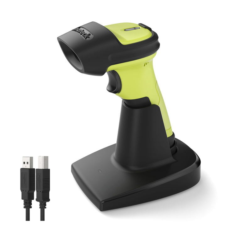 Inateck Barcode Scanner Bluetooth mit Ladestation, 1D/2D/QR, BCST-72S, Grün, Grün