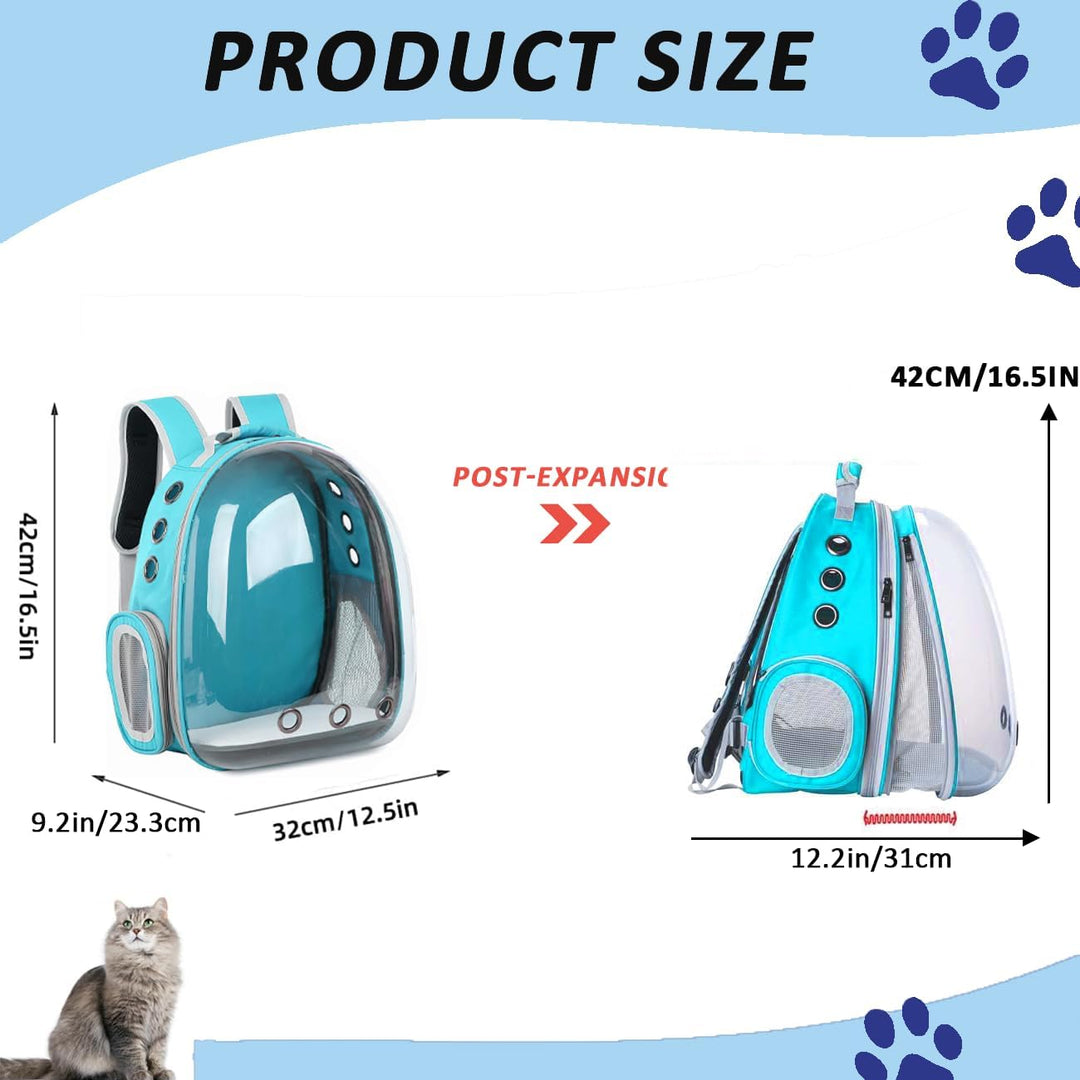 Erweiterbar Katzenrucksack Hunderucksack, Vorderrucksack für Katzen und Kleine Hunde, mit transparen