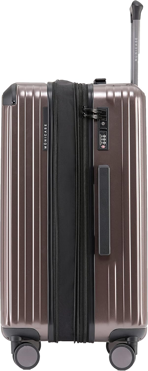 M816 TSA-Schloss Koffer Reisekoffer Trolley Kofferset Hardschale Boardcase (Coffee, Mittler Koffer)