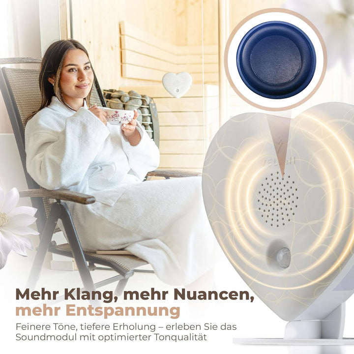 Zwitscher Naturgeräusche Box mit Bewegungsmelder - 18 brillante Klänge, Timer 2–120 Min. für Entspan