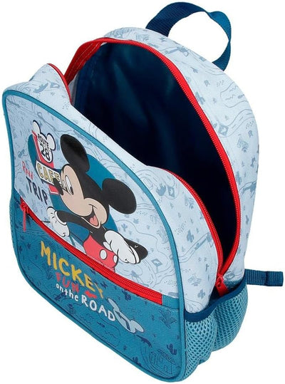 Disney Mickey Road Trip Kindergartenrucksack Blau 23x28x10 cm Polyester 6,44L Micky-Rucksack, Micky-