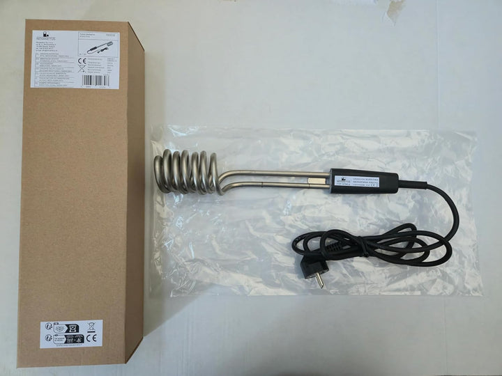 Tauchsieder GTN1.6 Taucherhitzer 1,6 kW 1600 Watt 230V aus EDELSTAHL Wasserkocher, Schwarz ohne Tasc