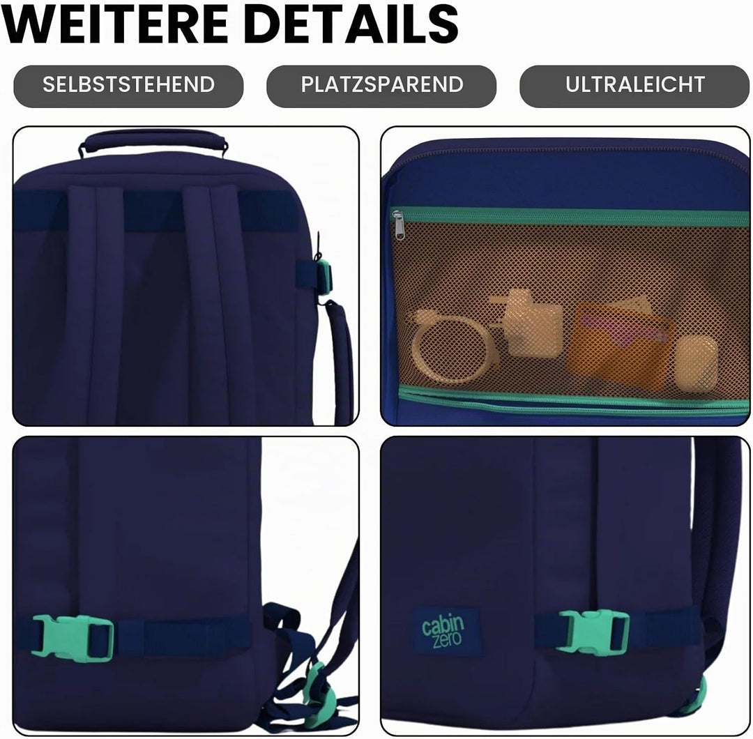 Cabinzero Unisex Rucksack, Deep Ocean