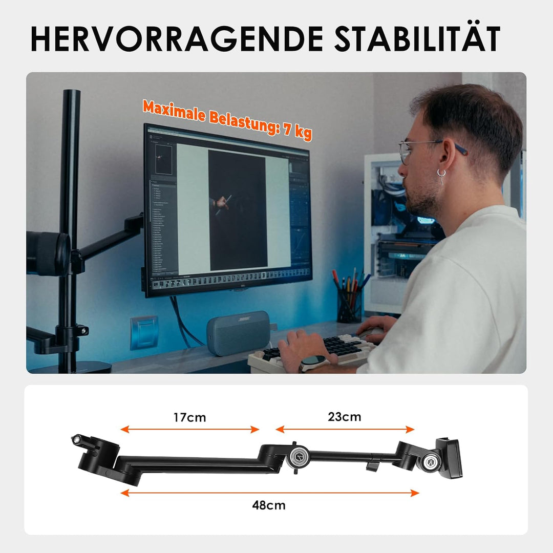 TARION Titanrig Arm Module X: Kamera Tischstativ Overhead Stativ Tischhalterung Klemmstativ Flexibel