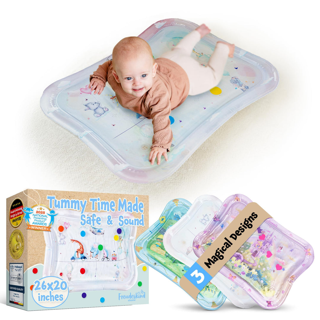 TummyTime Wassermatte by Freudeskind, Baby Wasserspielmatte, 100% Phtalate- & BPA-frei ab 0, 3, 6, o
