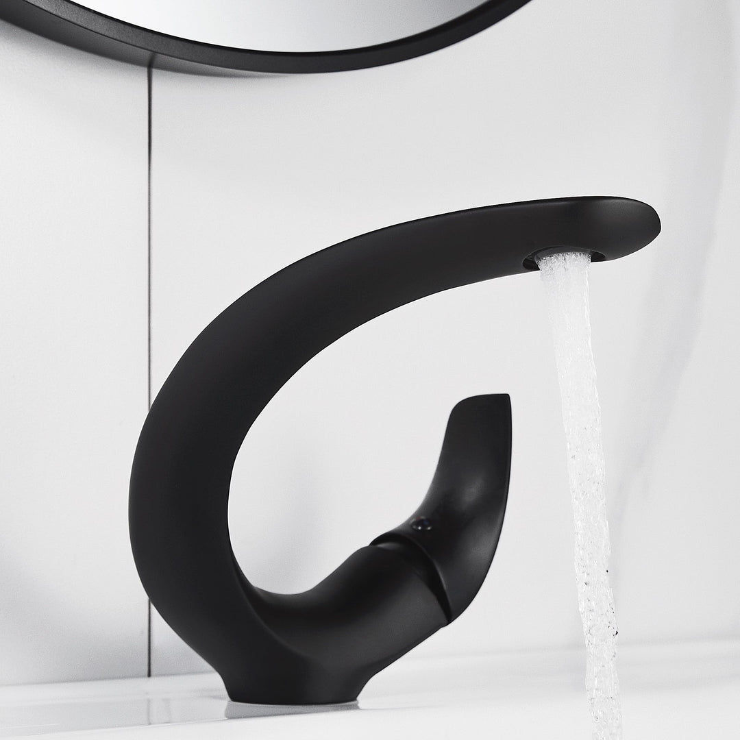 Wasserhahn Bad Schwarz Waschtischarmatur Armatur Badezimmer Mischbatterie Waschbecken Armaturen, Ein