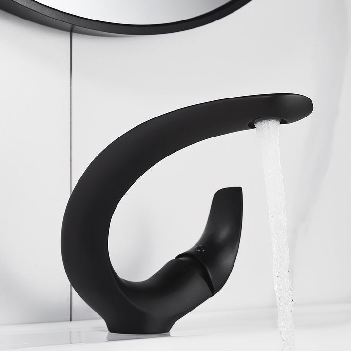 Wasserhahn Bad Schwarz Waschtischarmatur Armatur Badezimmer Mischbatterie Waschbecken Armaturen, Ein
