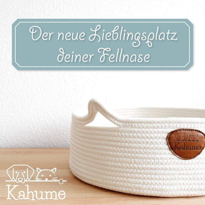Katzenbett waschbar, Katzenkorb zum Schlafen aus Baumwollseilen, ECO Katzenkörbchen, Hundebett Korb