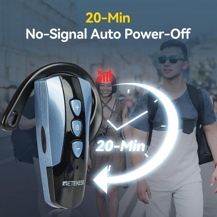 Retekess TT106S Drahtloses Tourguide-System, Ohrbügel-Empfänger, 2.4GHz, One-Touch-Bedienung, USB-La