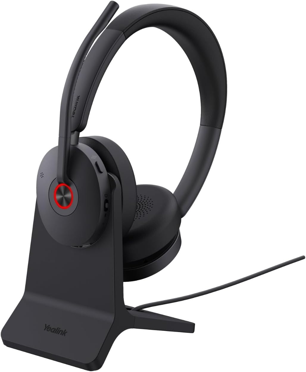 Yealink BH74 Kabelloses Headset mit Ständer, 6-Mikrofon-Hybrid-ANC, Teams Premium Open Office-Zertif