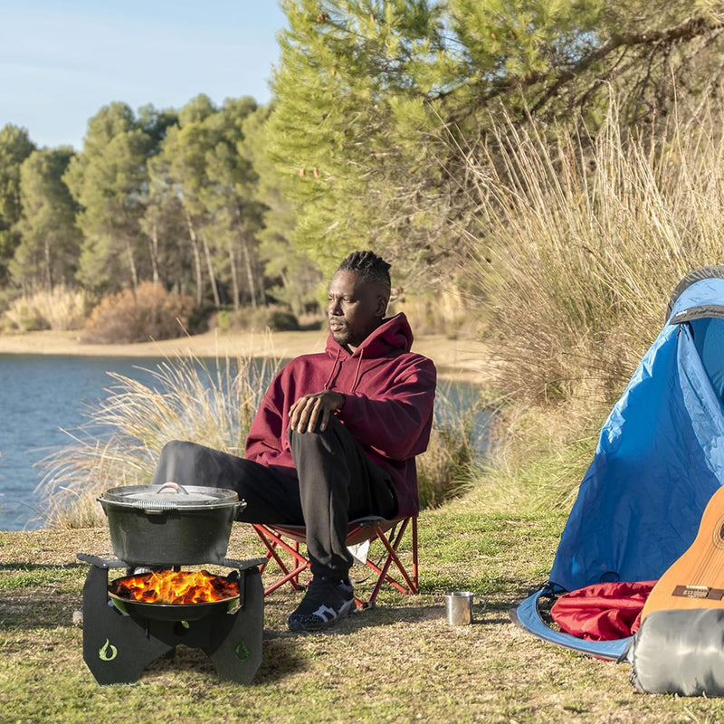 Onlyfire Dutch Oven Untergestell | Abnehmbar Gestell für Potjie, Kessel, Töpfe, Pfanne | Feuertopf U