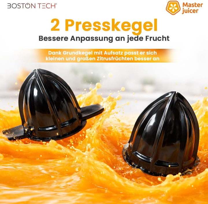 MasterJuicer: Saftpresse Elektrisch | 700 ml, Bidirektionale Rotation, 40W | 2 Kegel, BPA-frei, Trop