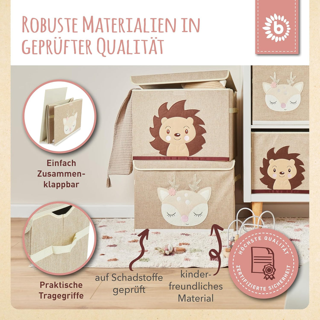 Bieco Faltbox mit Deckel | 65 Liter | ca. 36 x 36 x 51 cm | Spielzeugkiste | Kinder | Kisten | gross
