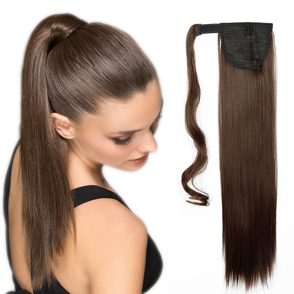 SEGO Ponytail Clip in Pferdeschwanz Extension Haarteil Haarverlängerung Zopf Hair Piece Glatt wie Ec