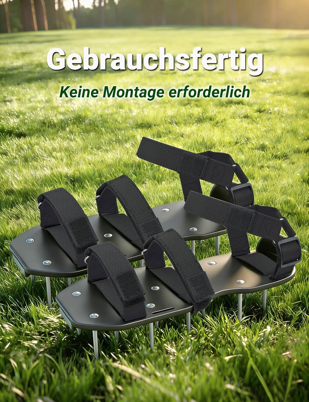 Rasenlüfter Schuhe, nagelschuhe ausgleichsmasse Rasenlüfter Sandalen mit doppelten Spannriemen, schw