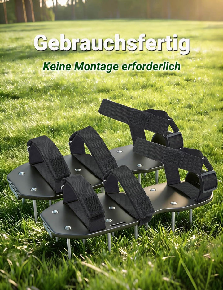 Rasenlüfter Schuhe, nagelschuhe ausgleichsmasse Rasenlüfter Sandalen mit doppelten Spannriemen, schw
