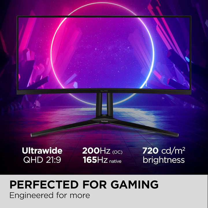 Viewsonic XG341C-2K 86,4 cm (34 Zoll) Curved Gaming Monitor (UWQHD, Quantum Dot, 1ms, 200 Hz, FreeSy