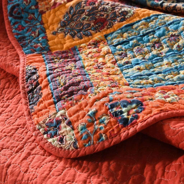 Qucover Tagesdecke Shabby chic 140 x 200 cm Patchwork Bettüberwurf 150x200 aus Baumwolle Gesteppte D