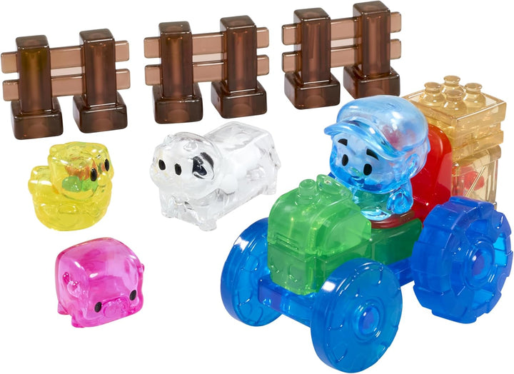 Jelly Blox - Farm Set, Sensorisches Spielzeug für Kinder ab 2 Jahren, Bauset mit 18 weichen, Sensori
