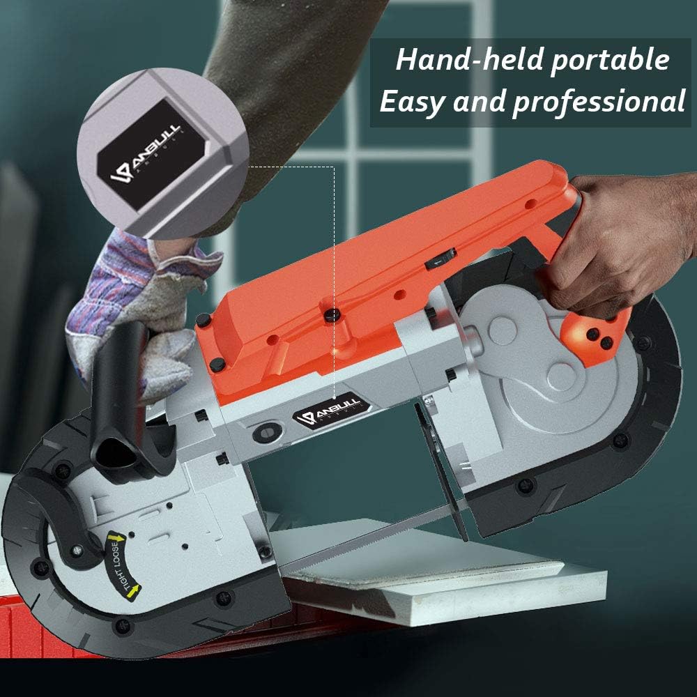 Anbull R2103 bandsäge metall mit LED Strahler,Elektrisch Metallbandsäge 1100W / 230V, 0.7-2.4m/s,ein