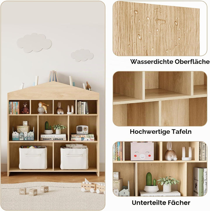 Garvee Kinder Bücherregal Hausform Regal Kinderregal Aufbewahrungsregal für Kinder Kinderzimmerregal