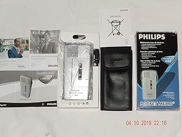 Philips Pocket Memo LFH0488 Analoges Mini-Kassetten Diktiergerät (Schiebeschalter, wählbare Mikrofon