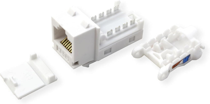 TRENDnet Kat6 Keystone Jack – 50er-Pack, 90° Winkelanschlussdesign, Farbcodierte Beschriftung für di