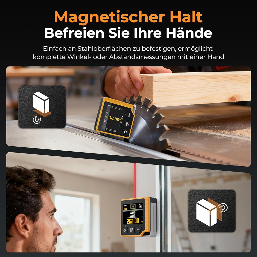 CIGMAN 80M 3 in 1 Digitales Laser Entfernungsmesser, Laser-Messgerät mit LCD-Hintergrundbeleuchtung,