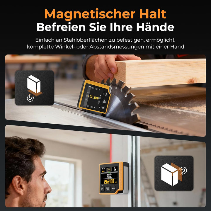 CIGMAN 80M 3 in 1 Digitales Laser Entfernungsmesser, Laser-Messgerät mit LCD-Hintergrundbeleuchtung,