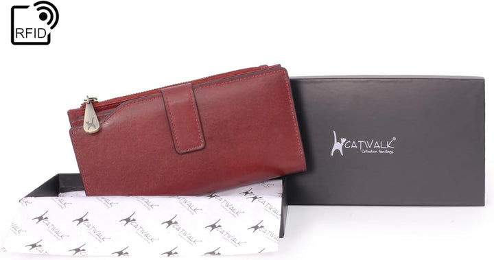 Catwalk Collection Handbags - Leder - Geldbörse/Damenbörse/Geldbeutel mit telefonfach - 20 Kreditkar