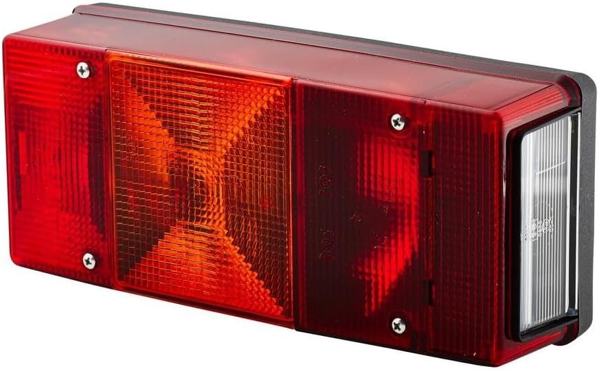 HELLA - Heckleuchte - Glühlampe - 12V - Anbau - Lichtscheibenfarbe: rot - Stecker: Flachstecker - li