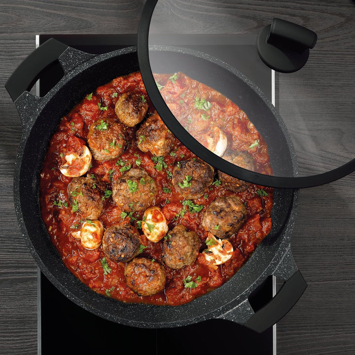 kela Servierpfanne Stella Nova, Ø 32 cm, 5 L, Aluguss, Allherdboden, antihaftbeschichtet, mit Glasde