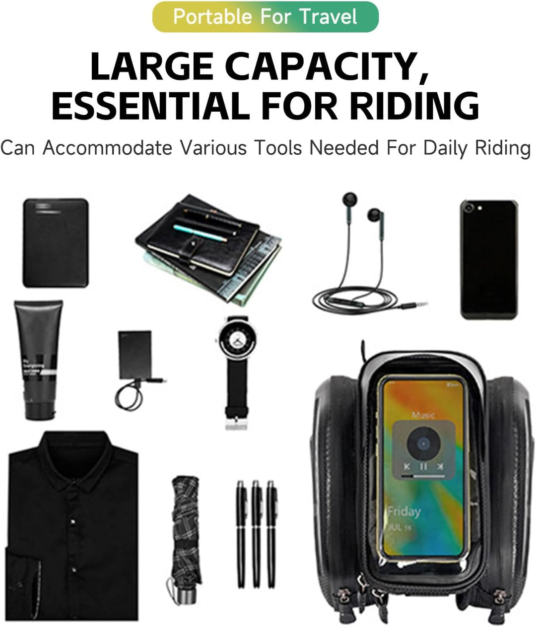 Fahrrad Rahmentasche Wasserdicht Fahrradtasche Rahmen Handytasche mit TPU Sensitivem Touchscreen für