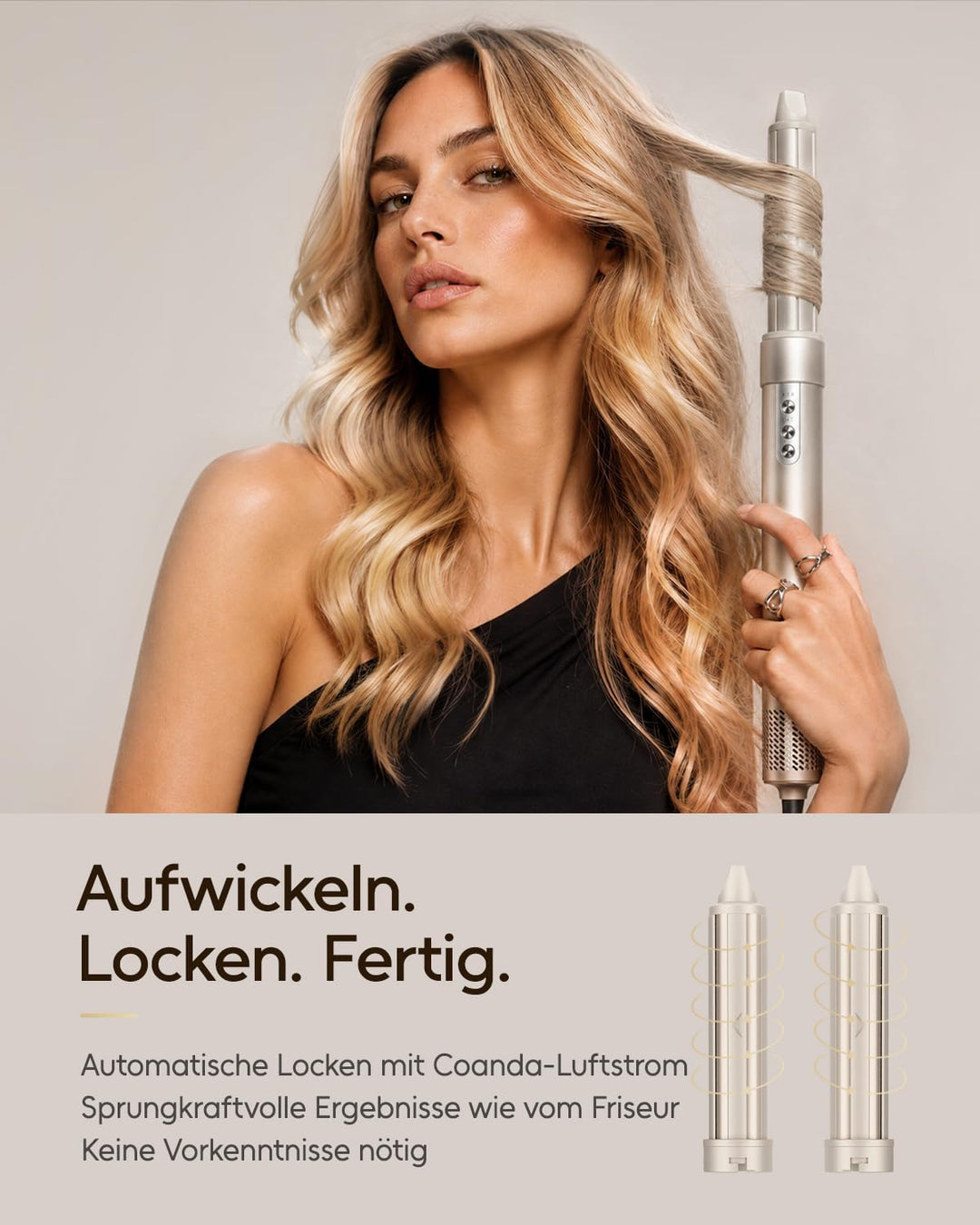 7MAGIC 6 in 1 Airstyler, Hairstyler, Lockenstab Auto-Wrap, Stylen Sie Beach Wave, Ionen Föhn, Profes