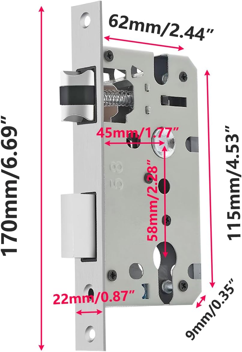 Qrity Türgriff Set, Türgriff Schloss Aluminium, Türgriffe Vorne und Innen, Druckknopf Türschloss, Tü