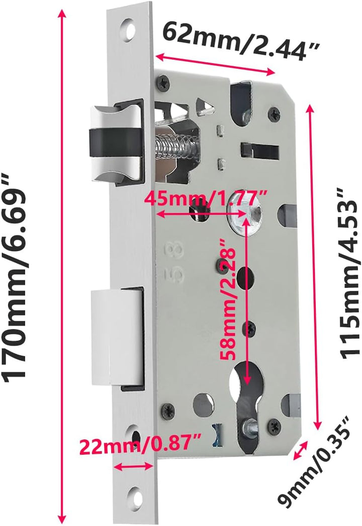 Qrity Türgriff Set, Türgriff Schloss Aluminium, Türgriffe Vorne und Innen, Druckknopf Türschloss, Tü