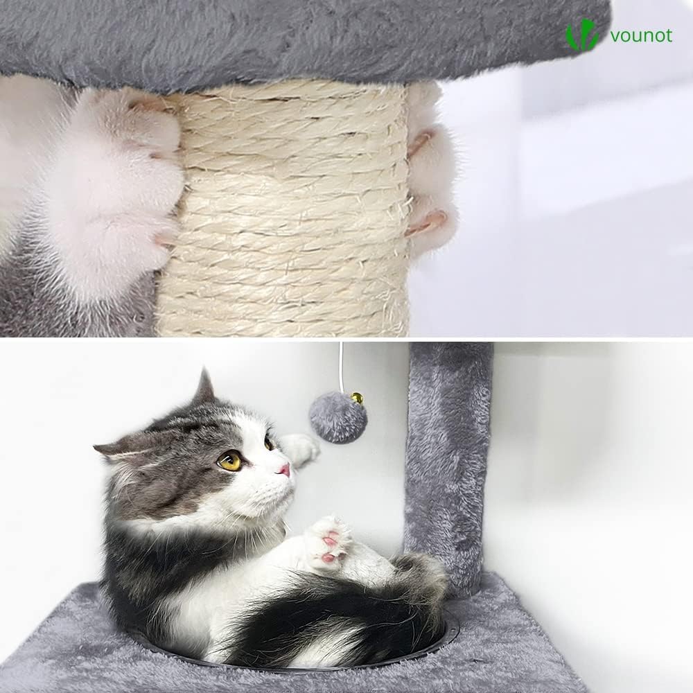 VOUNOT Kratzbaum Katzenbaum Gross XL, Stabiler Katzenkratzbaum mit Katzenhöhle, Sisal Säule, Plattfo