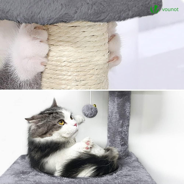 VOUNOT Kratzbaum Katzenbaum Gross XL, Stabiler Katzenkratzbaum mit Katzenhöhle, Sisal Säule, Plattfo