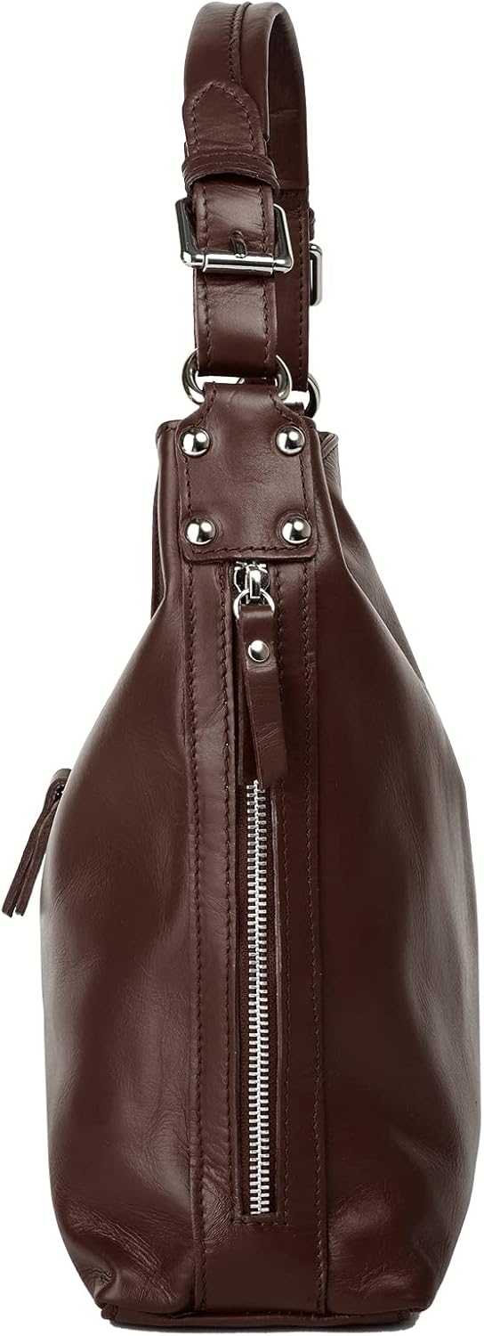 Samantha Look Handtasche Echt Leder Damen | Made in Italy, elegante Schultertasche, Umhängetasche au