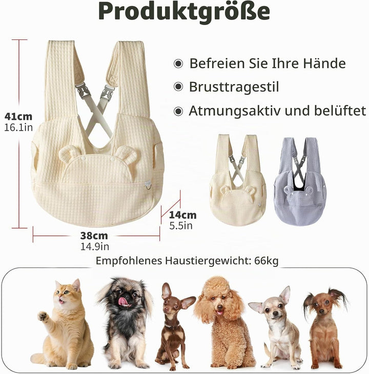 PETCUTE Hundetragetaschen für Kleine Hunde, Waschbar Hundetragetasche,Freihändige Haustier-Tragetasc